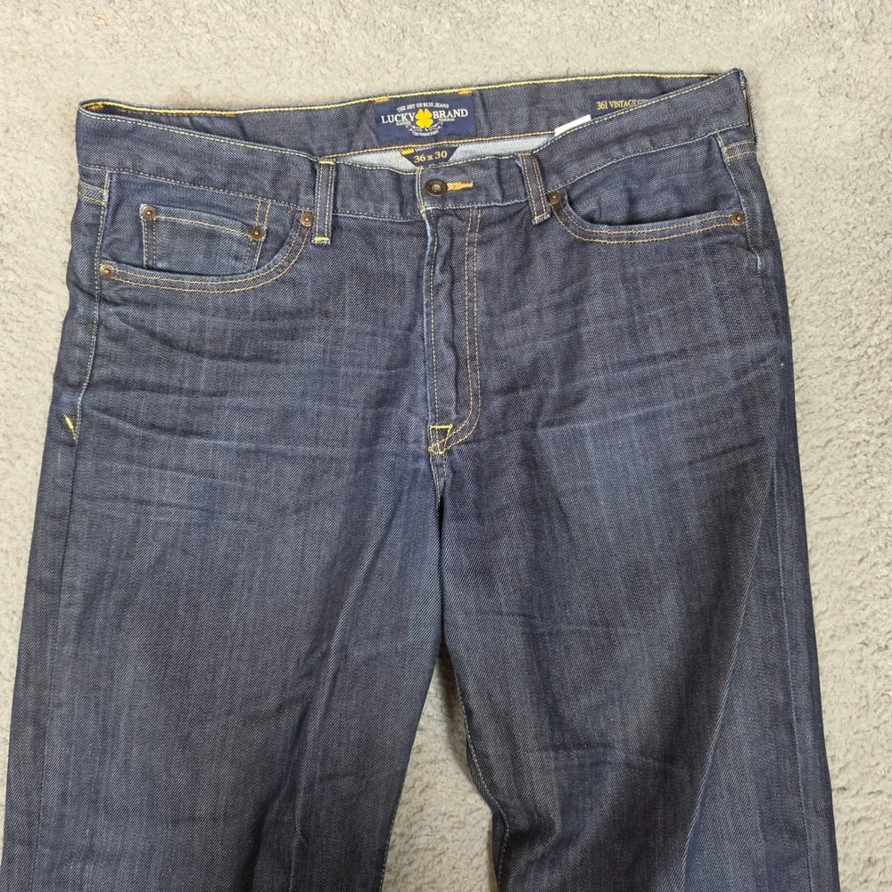 Lucky Brand Jeans Mens 36x30 361 Vintage Straight Dark Wash Excellent Stretch